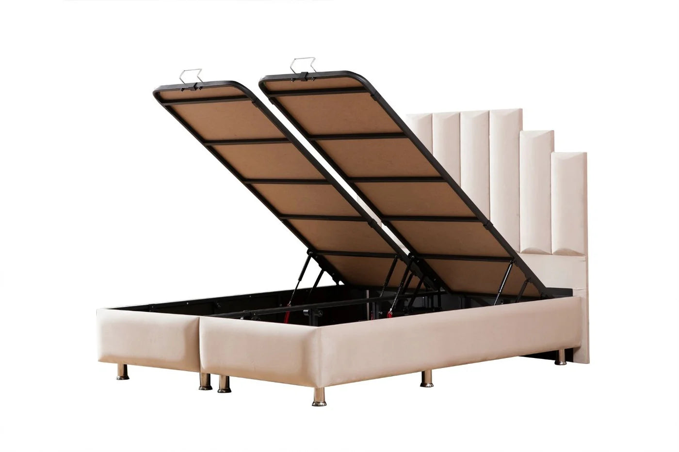 Lit coffre Pyramide Beige