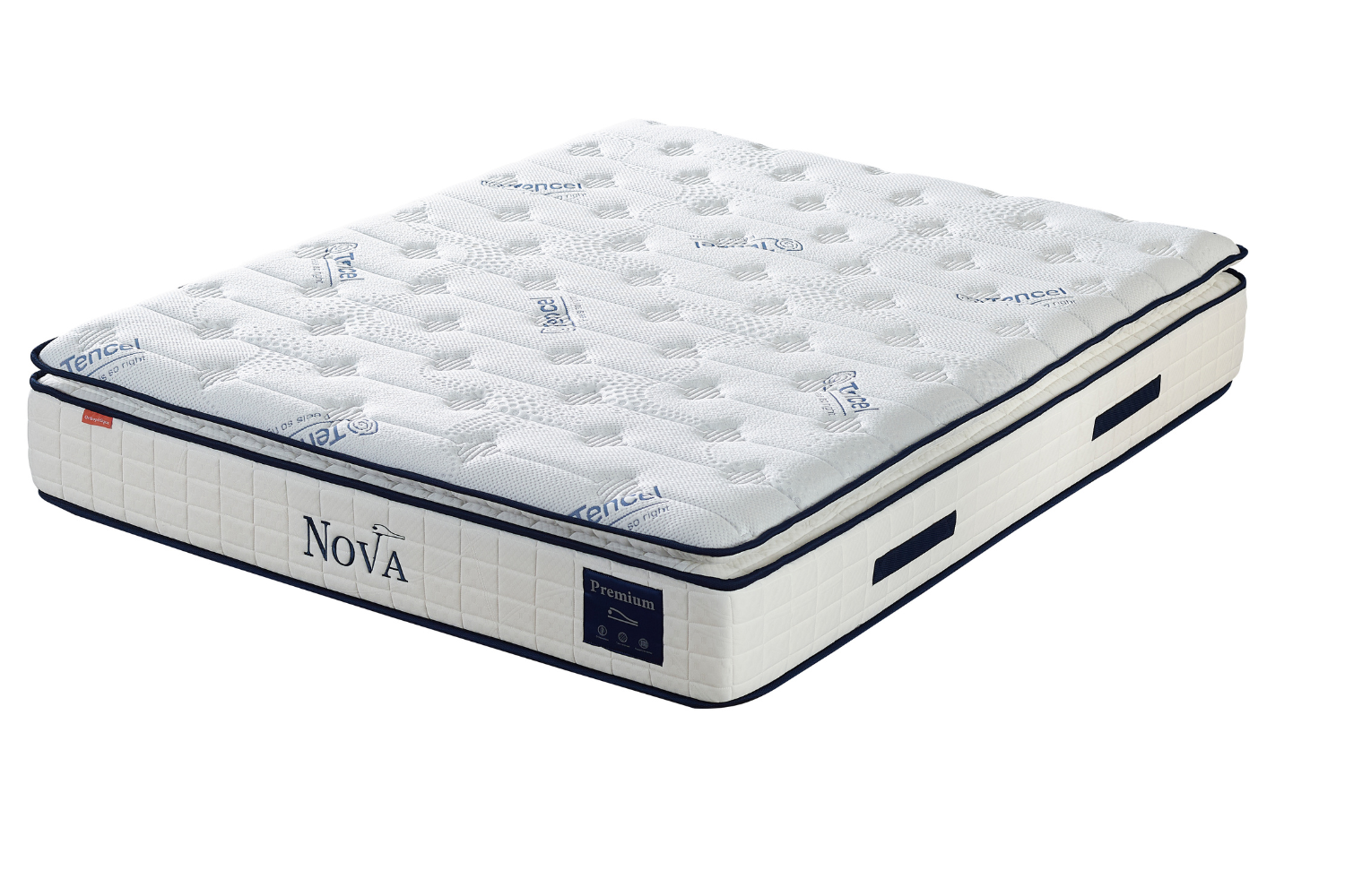 Pack complet Lit coffre Armony Clouté Bianca + Matelas Nova Premium 32cm