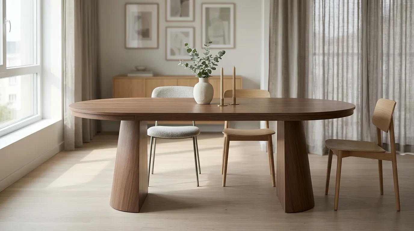 Table à manger Extensible Oriano Noyer 100-140-180cm