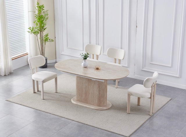 Table à manger Extensible Vanessa Travertin 160-200cm