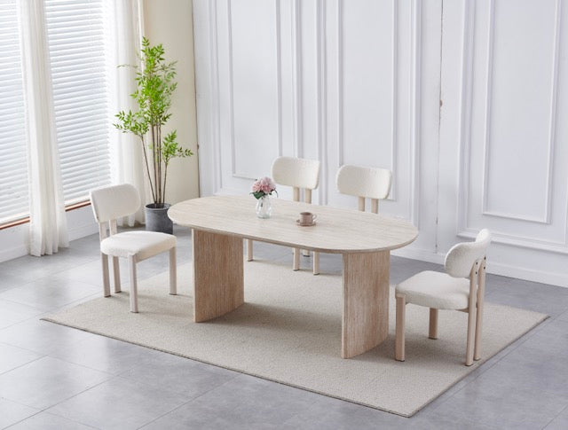 Table à manger Josephine Travertin 1m80