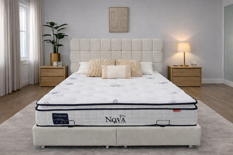 Pack complet Lit coffre Bubble + Matelas Nova Premium 32cm