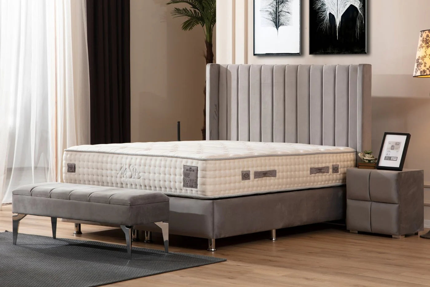 Lit coffre Tokyo Gris