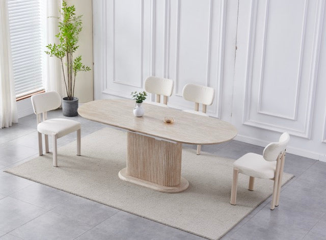 Table à manger Extensible Vanessa Travertin  160-200cm