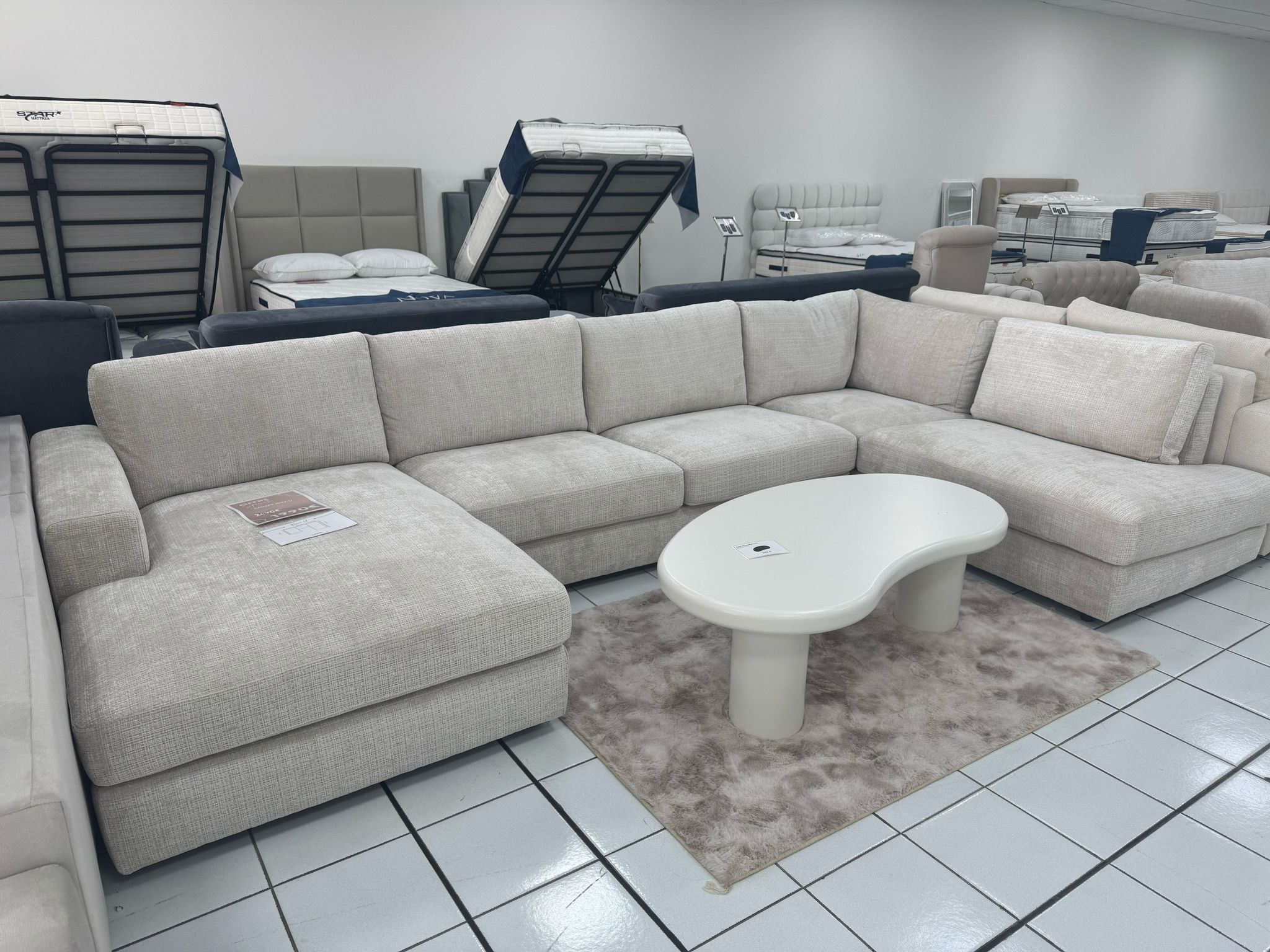 Canapé panoramique Riva U – Tissu Marbella