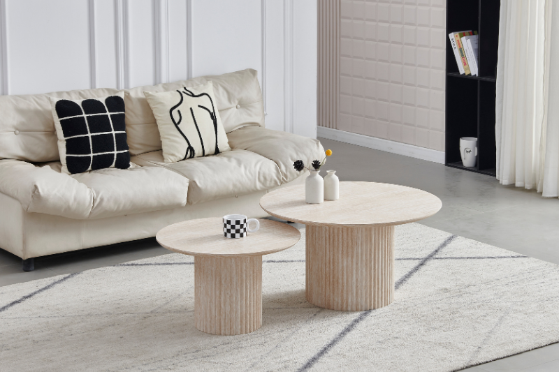 Table Basse Gigogne Duo Travertin